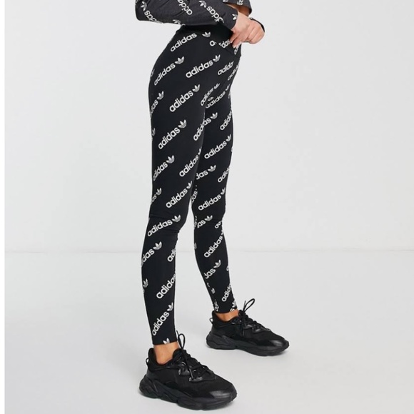 Brand New Adidas Originals 'Logomania' Repeat Logo Leggings - Picture 2 of 14